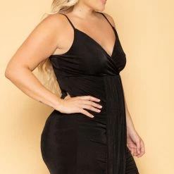 Curvy Sense Plus Size Sunkissed Slinky Bodycon Dress - Black 10 Curvy Sense Plus Size Sunkissed Slinky Bodycon Dress - Black