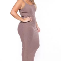 Curvy Sense Plus Size Tess Ribbed Maxi Dress - Mocha New Arrivals 10 Curvy Sense Plus Size Tess Ribbed Maxi Dress - Mocha New Arrivals