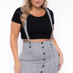 Curvy Sense Plus Size Total Betty Overall Dress - Gray New Arrivals