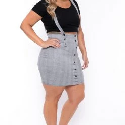 Curvy Sense Plus Size Total Betty Overall Dress - Gray New Arrivals