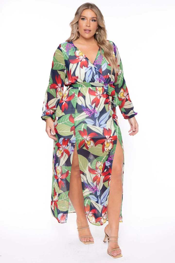 Curvy Sense Plus Size Tropical Vibes Maxi Dress - Multi New Arrivals 6 Curvy Sense Plus Size Tropical Vibes Maxi Dress - Multi New Arrivals