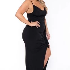 Curvy Sense New Arrivals Plus Size Vanisa Ruched Maxi Dress - Black 10 Curvy Sense New Arrivals Plus Size Vanisa Ruched Maxi Dress - Black