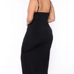 Curvy Sense New Arrivals Plus Size Vanisa Ruched Maxi Dress - Black 11 Curvy Sense New Arrivals Plus Size Vanisa Ruched Maxi Dress - Black
