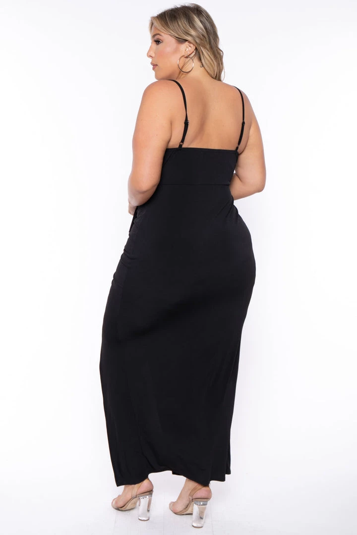 Curvy Sense New Arrivals Plus Size Vanisa Ruched Maxi Dress - Black 7 Curvy Sense New Arrivals Plus Size Vanisa Ruched Maxi Dress - Black