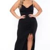 Curvy Sense New Arrivals Plus Size Vanisa Ruched Maxi Dress - Black