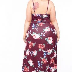 Curvy Sense Dresses Plus Size Vanisha Cami Dress - Burgundy