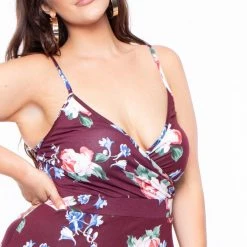 Curvy Sense Dresses Plus Size Vanisha Cami Dress - Burgundy