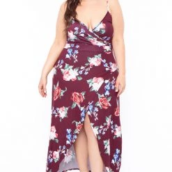 Curvy Sense Dresses Plus Size Vanisha Cami Dress - Burgundy