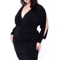 Curvy Sense Back In Stock Plus Size Victoria Dress - Black