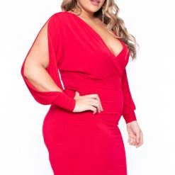Curvy Sense Plus Size Victoria Dress - Red Back In Stock