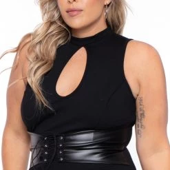 Curvy Sense Plus Size Waist Snatcher Maxi Dress- Black Little Black Styles