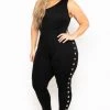 Curvy Sense Party Jumpsuilts Plus Size Amberlyn Grommet Jumpsuit - Black