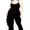 Curvy Sense Plus Size Andrea Ruffled Jumpsuit - Black
