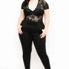 Curvy Sense Plus Size Lace Top Jumpsuit - Black Party Shop 1 Curvy Sense Plus Size Lace Top Jumpsuit - Black Party Shop