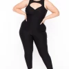 Curvy Sense Plus Size Renley Jumpsuit - Black Party Jumpsuilts