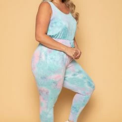 Curvy Sense New Arrivals Plus Size Eva French Terry Jumpsuit - Multi