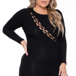 Curvy Sense New Arrivals Plus Size Allegra Cut Out Jumpsuit - Black