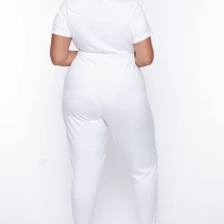 Curvy Sense Plus Size Alondra Cross Front Jumpsuit - Ivory