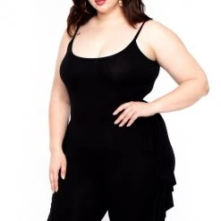 Curvy Sense Plus Size Andrea Ruffled Jumpsuit - Black