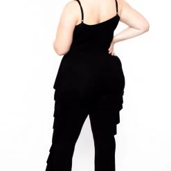 Curvy Sense Plus Size Andrea Ruffled Jumpsuit - Black