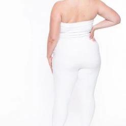 Curvy Sense Party Jumpsuilts Plus Size Button Front Jumpsuit - Ivory 13 Curvy Sense Party Jumpsuilts Plus Size Button Front Jumpsuit - Ivory