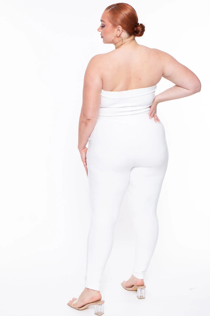 Curvy Sense Party Jumpsuilts Plus Size Button Front Jumpsuit - Ivory 8 Curvy Sense Party Jumpsuilts Plus Size Button Front Jumpsuit - Ivory