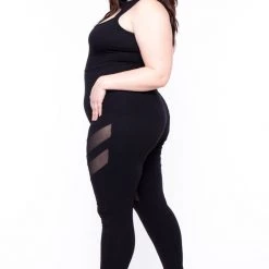 Curvy Sense Party Jumpsuilts Plus Size Cut-Out Mesh Jumpsuit - Black
