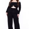 Curvy Sense Plus Size Edie Off The Shoulder Jumpsuit - Black