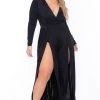 Curvy Sense Plus Size Ellia M-Slit Jumpsuit- Black 2 Curvy Sense Plus Size Ellia M-Slit Jumpsuit- Black