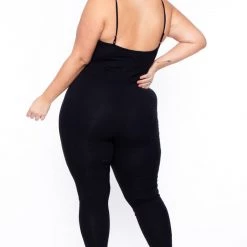 Curvy Sense New Arrivals Plus Size Essential Catsuit - Black