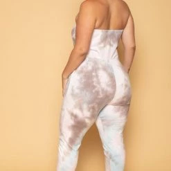 Curvy Sense Plus Size Feeling Free Tie Dye Jumpsuit - Multi