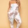 Curvy Sense Plus Size Feeling Free Tie Dye Jumpsuit - Multi