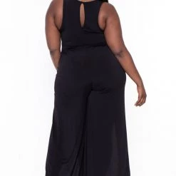 Curvy Sense Plus Size Giada M-Slit Jumpsuit- Black Party Jumpsuilts 11 Curvy Sense Plus Size Giada M-Slit Jumpsuit- Black Party Jumpsuilts