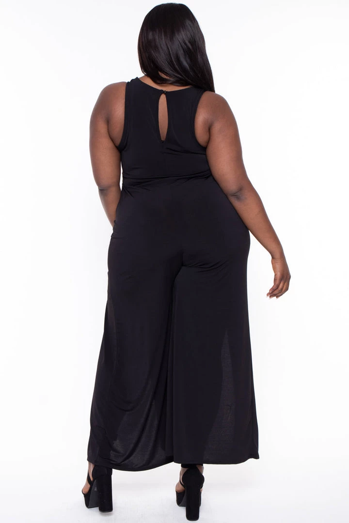 Curvy Sense Plus Size Giada M-Slit Jumpsuit- Black Party Jumpsuilts 7 Curvy Sense Plus Size Giada M-Slit Jumpsuit- Black Party Jumpsuilts