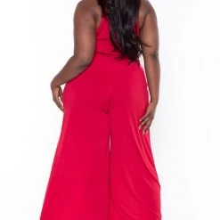 Curvy Sense Plus Size Giada M-Slit Jumpsuit- Red Party Jumpsuilts 11 Curvy Sense Plus Size Giada M-Slit Jumpsuit- Red Party Jumpsuilts