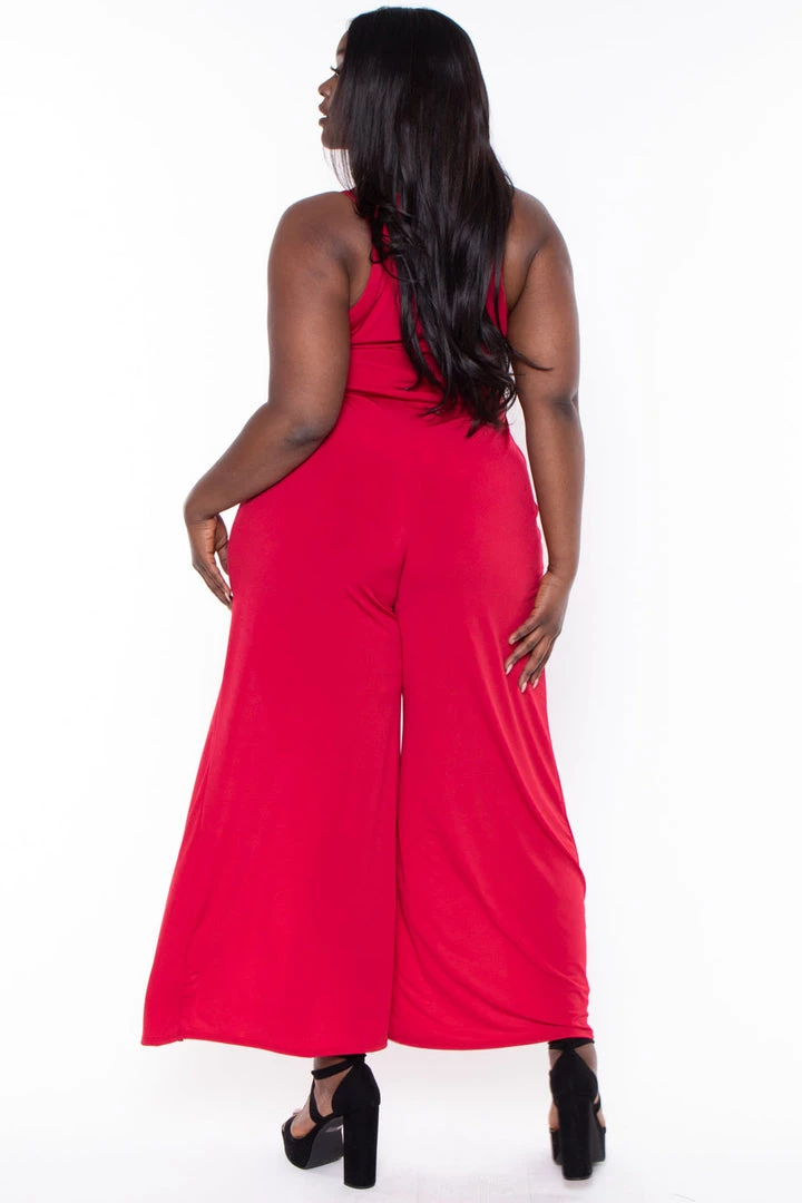 Curvy Sense Plus Size Giada M-Slit Jumpsuit- Red Party Jumpsuilts 7 Curvy Sense Plus Size Giada M-Slit Jumpsuit- Red Party Jumpsuilts