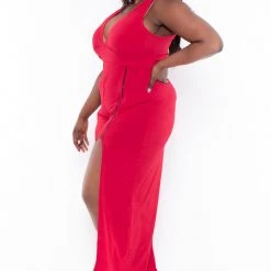 Curvy Sense Plus Size Giada M-Slit Jumpsuit- Red Party Jumpsuilts 9 Curvy Sense Plus Size Giada M-Slit Jumpsuit- Red Party Jumpsuilts