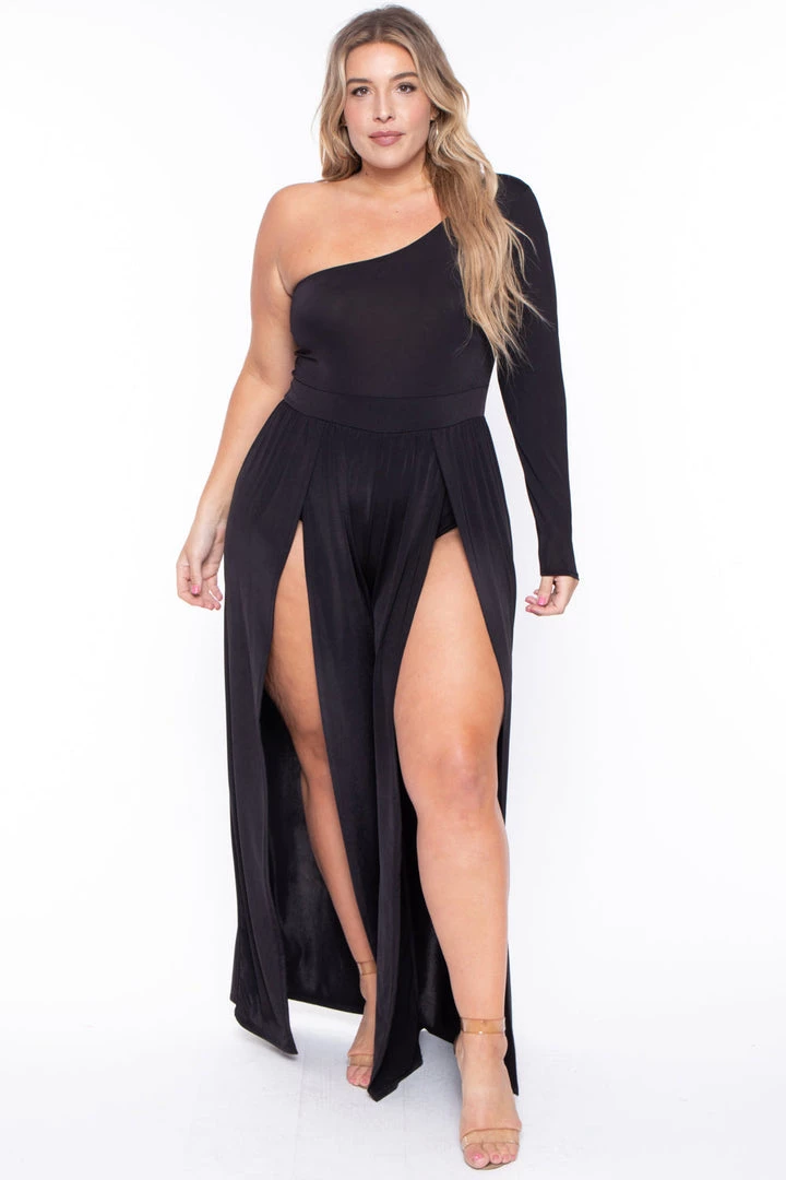 Curvy Sense Plus Size Gianna M-Slit Jumpsuit- Black Party Jumpsuilts 3 Curvy Sense Plus Size Gianna M-Slit Jumpsuit- Black Party Jumpsuilts