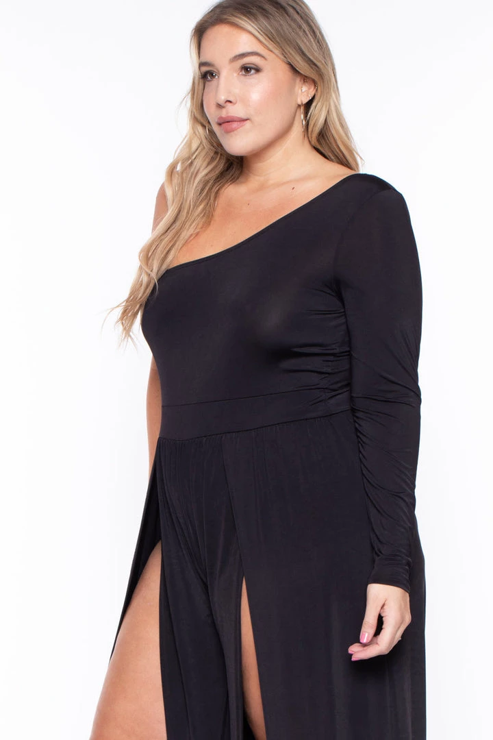 Curvy Sense Plus Size Gianna M-Slit Jumpsuit- Black Party Jumpsuilts 5 Curvy Sense Plus Size Gianna M-Slit Jumpsuit- Black Party Jumpsuilts