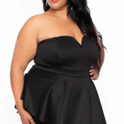 Curvy Sense Plus Size Kelsey Cascading Ruffle Jumpsuit - Black Back In Stock