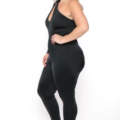 Curvy Sense Party Jumpsuilts Plus Size Malia Cut-Out Jumpsuit - Black