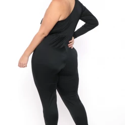 Curvy Sense Party Jumpsuilts Plus Size Malia Cut-Out Jumpsuit - Black
