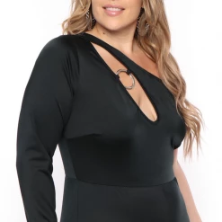 Curvy Sense Party Jumpsuilts Plus Size Malia Cut-Out Jumpsuit - Black