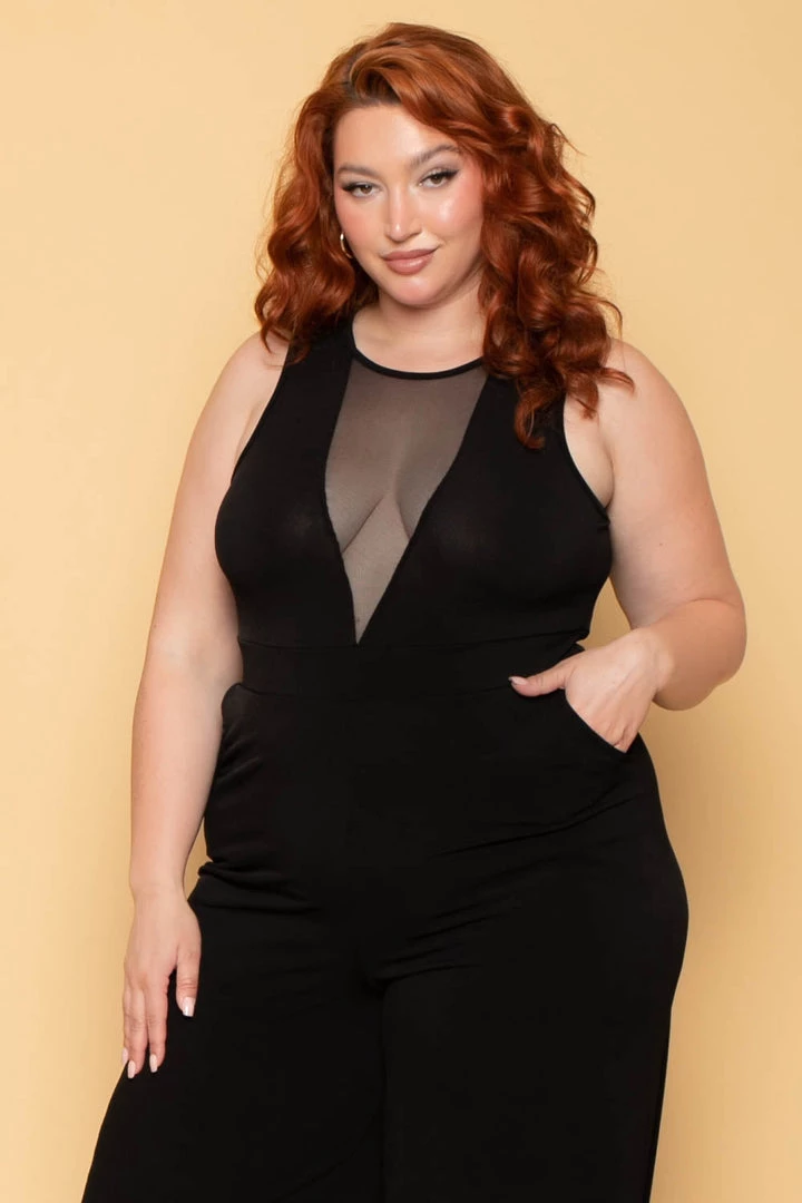 Curvy Sense Plus Size Nicki Mesh Jumpsuit - Black New Arrivals 4 Curvy Sense Plus Size Nicki Mesh Jumpsuit - Black New Arrivals