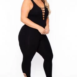 Curvy Sense Plus Size Savanna Jumpsuit - Black Party Jumpsuilts