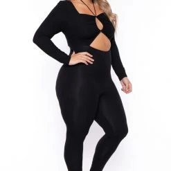 Curvy Sense Plus Size Selene Cutout Jumpsuit - Black New Arrivals 10 Curvy Sense Plus Size Selene Cutout Jumpsuit - Black New Arrivals