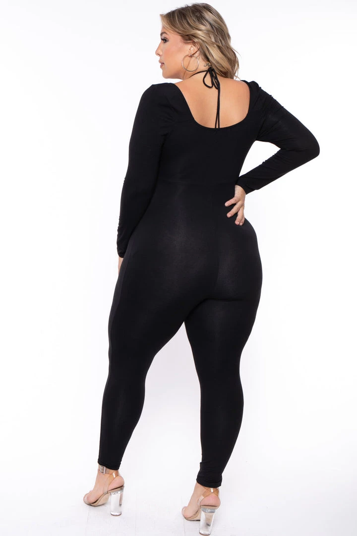 Curvy Sense Plus Size Selene Cutout Jumpsuit - Black New Arrivals 7 Curvy Sense Plus Size Selene Cutout Jumpsuit - Black New Arrivals