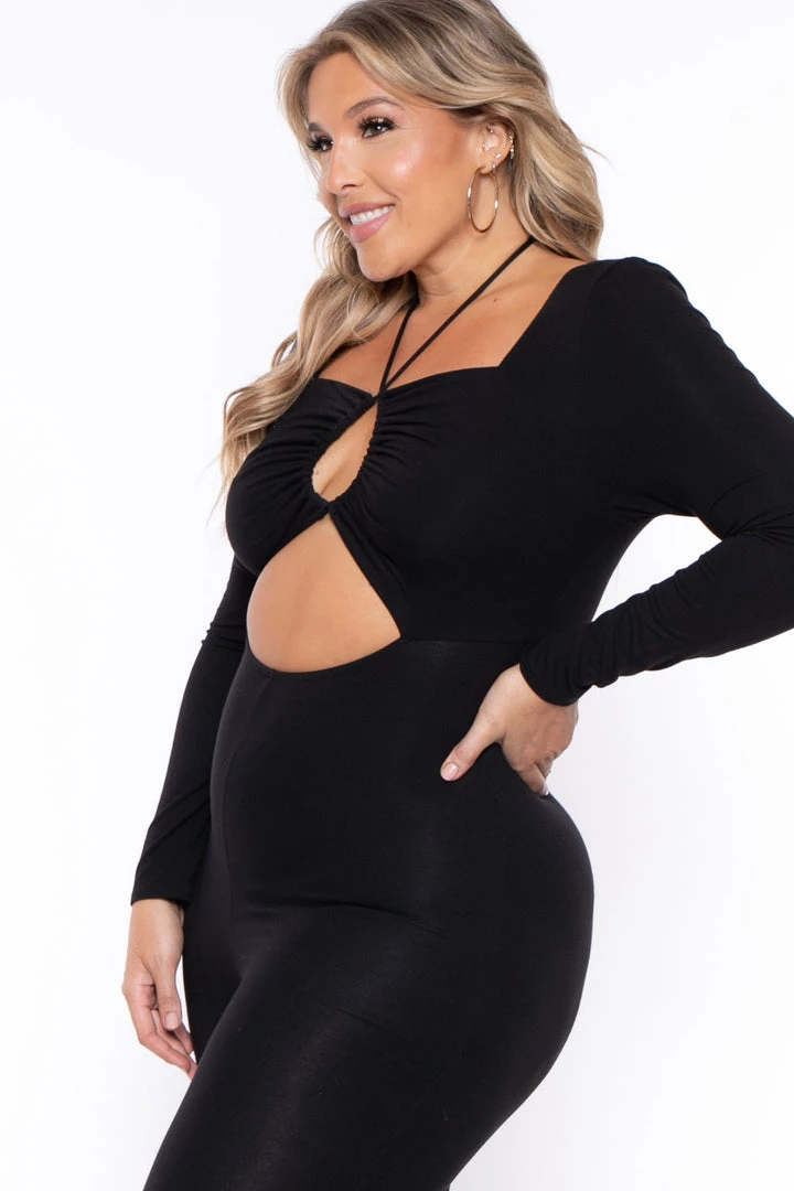 Curvy Sense Plus Size Selene Cutout Jumpsuit - Black New Arrivals 5 Curvy Sense Plus Size Selene Cutout Jumpsuit - Black New Arrivals