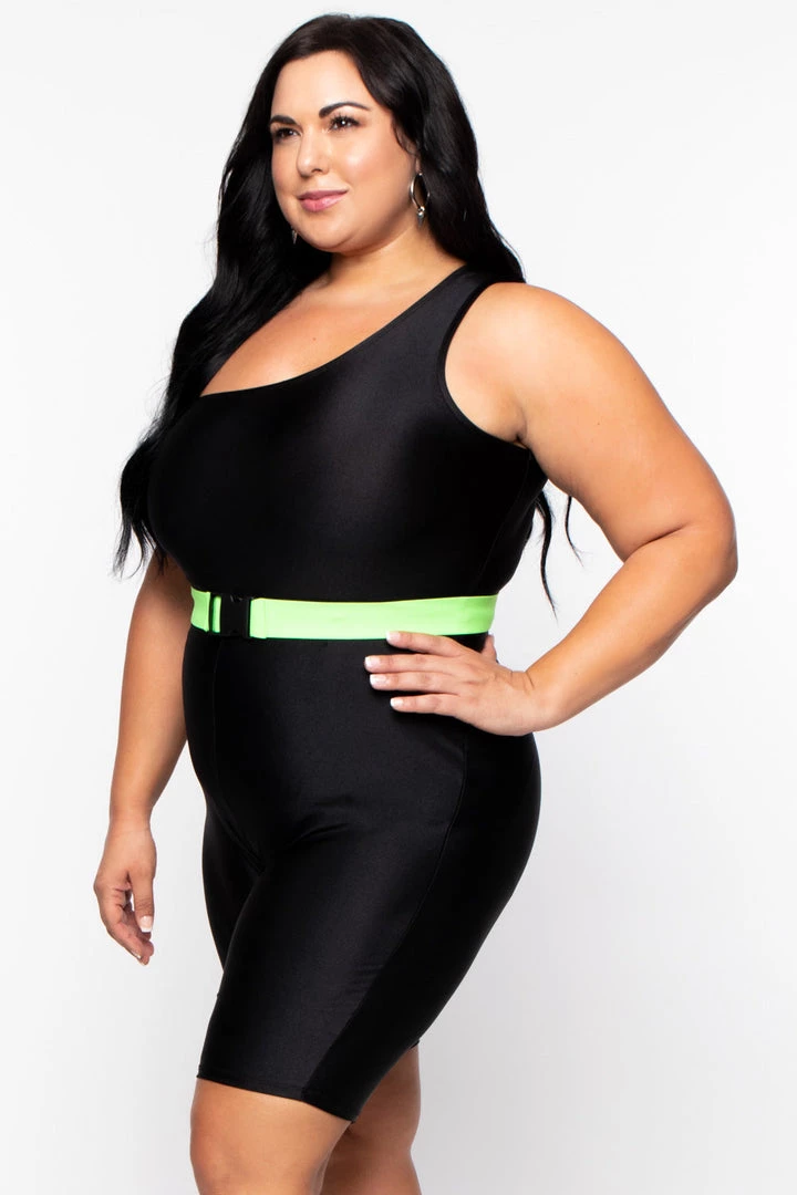 Curvy Sense Party Jumpsuilts Plus Size Totally Rad Bodycon Romper - Black 4 Curvy Sense Party Jumpsuilts Plus Size Totally Rad Bodycon Romper - Black