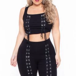 Curvy Sense Plus Size Lexie Matching Set- Black